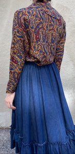 Vintage Geoffrey Beene Denim Prairie Skirt