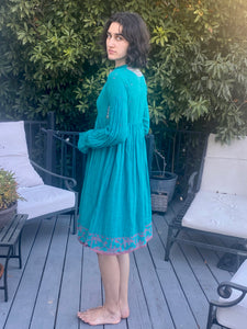 Vintage 1990s Turquoise Dress
