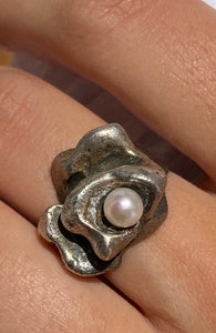 Vintage Brutalist Silver Ring