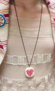 Vintage Sonia Rykiel Acrylic Heart Necklace