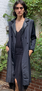 Vintage Chanel Silk Overcoat with Quilted Lining