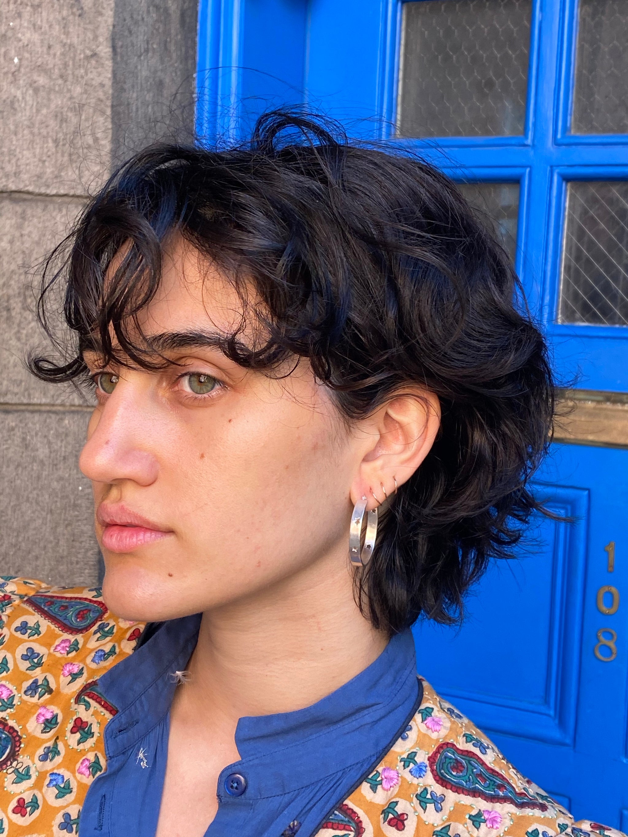 Asia Ingalls Silver Star Hoop Earrings