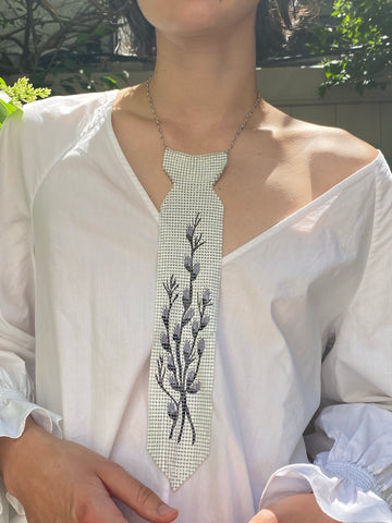 Vintage Mesh Floral Tie