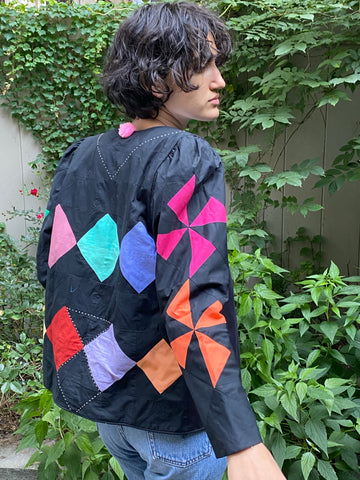 Alix of Bohemia Edie Black Rainbow Quilt Jacket
